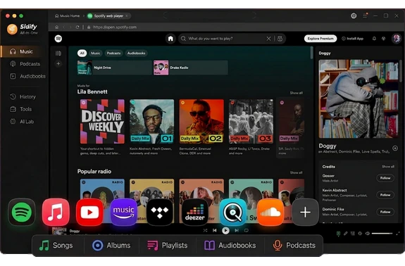 Téléchargez de la musique et des livres audio sur diverses plateformes