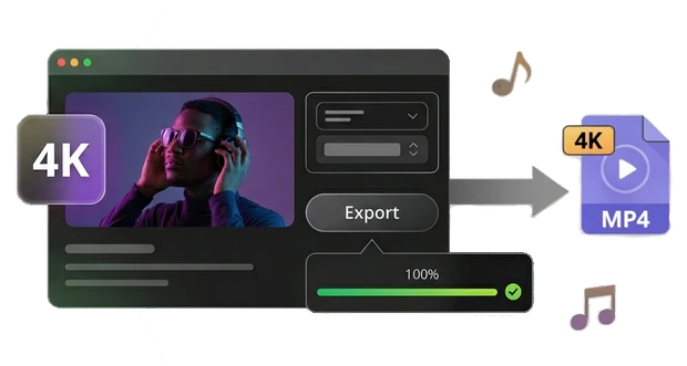 Exportation de clips musicaux en 4K au format MP4