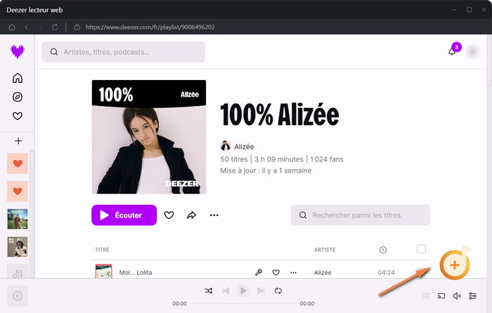 Choisissez les titres Deezer que vous souhaitez transférer sur la clé USB