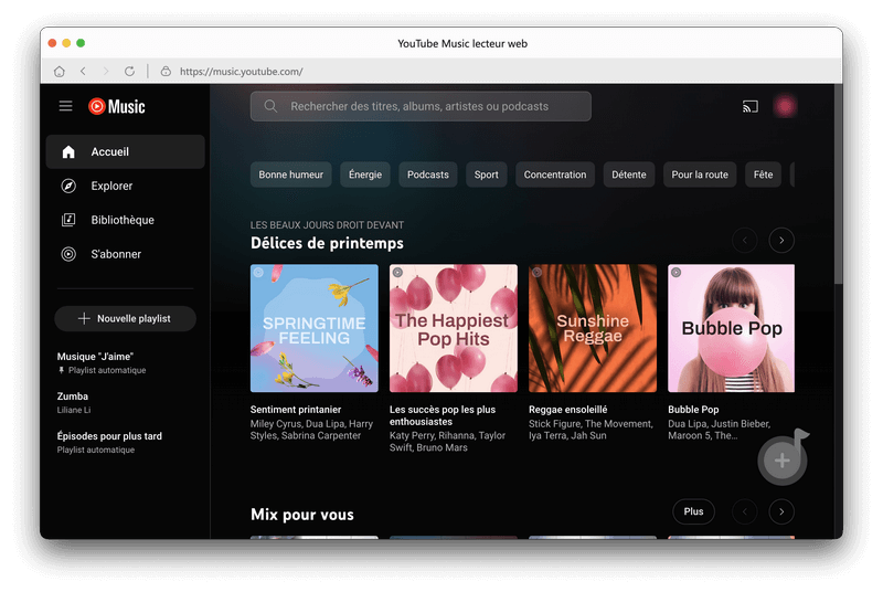 Se connecter à votre compte YouTube Music sur Mac