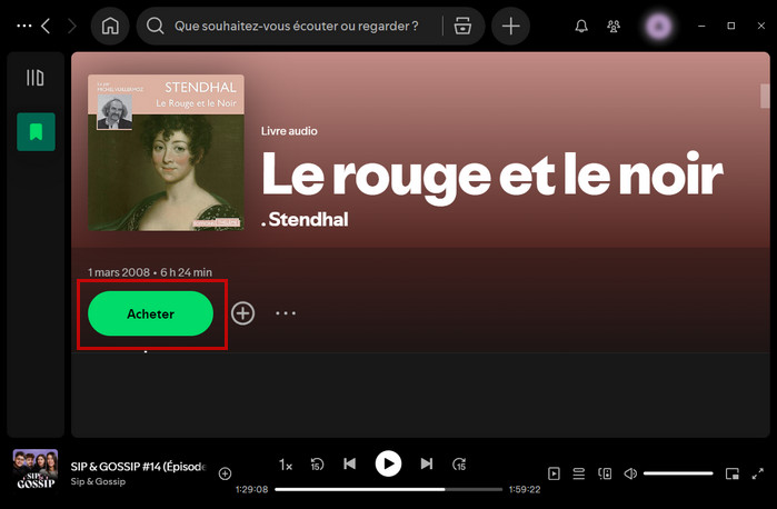 Acheter des livres audio sur Spotify