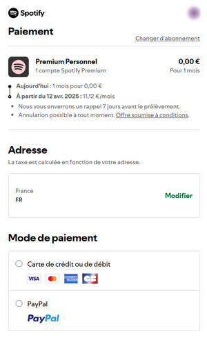 S'inscrire à Spotify Premium