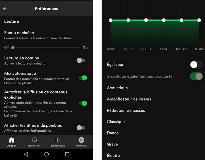 4 étapes pour ajuster l'égaliseur de Spotify sur Android