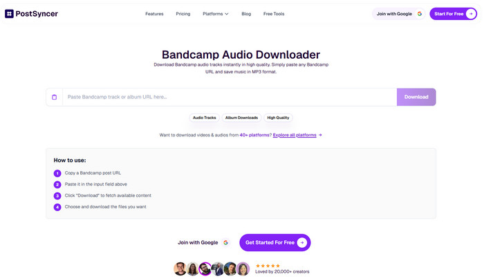 PostSyncer Bandcamp Audio Downloader