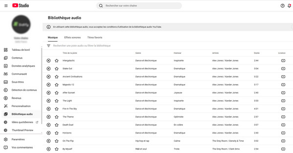 Bibliothèque Audio YouTube