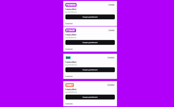 Forfait d'Abonnement pour Deezer