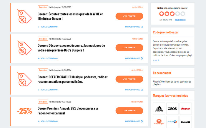Obtenez gratuitement un code promotionnel Deezer Premium
