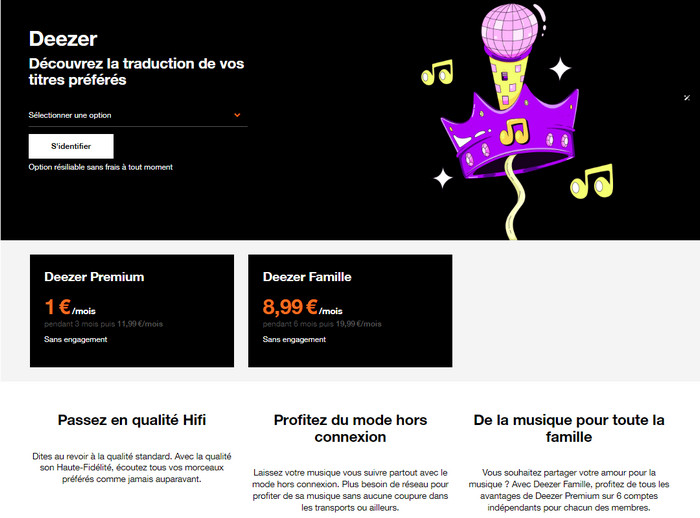 Obtenez Orange Deezer Premium sans payer