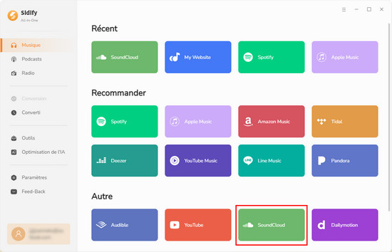Meilleur outil pour convertir SoundCloud en MP3
