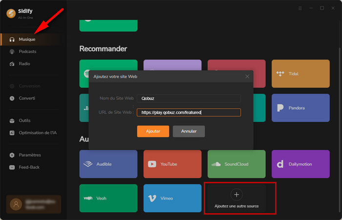 Démarrez Qobuz Downloader : Sidify All-In-One