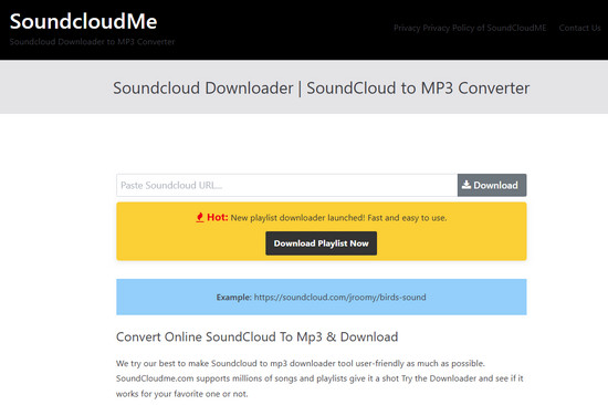 Convertisseur SoundCloud en MP3 SoundcloudMe