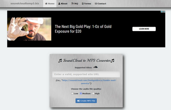 Convertisseur SoundCloud MP3 320Kbit/s soundcloudtomp3.biz