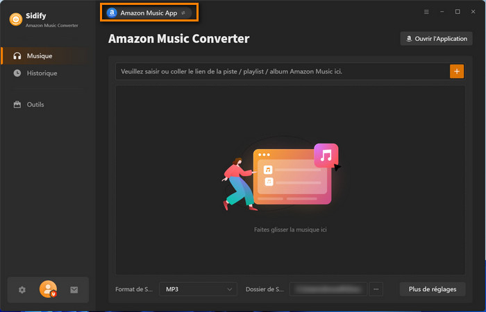 Interface principale de Amazon Music Converter pour Windows