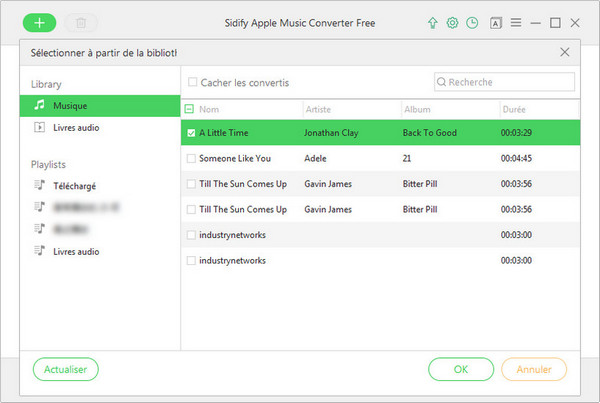 Ajouter les chansons Apple Music