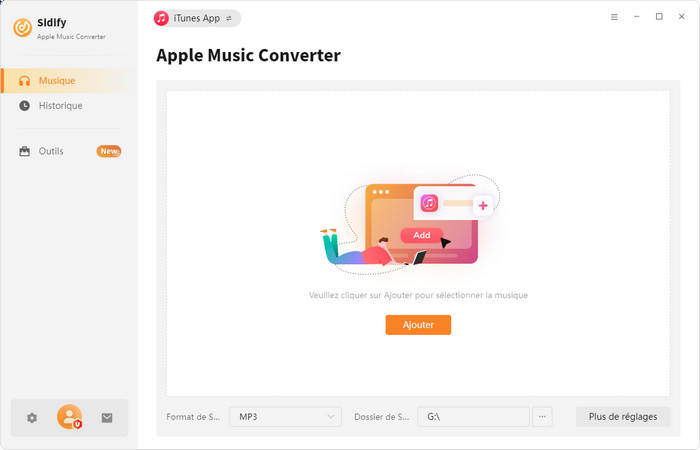 Interface de Sidify Apple Music Converter pour Windows