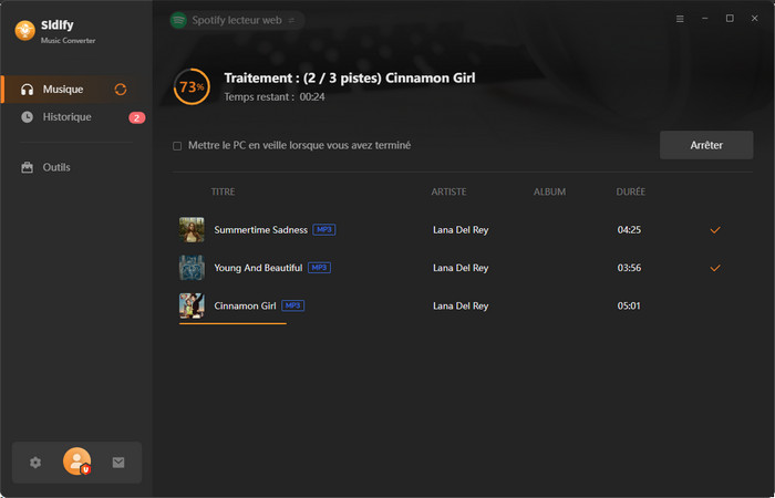 Convertir de la musique Spotify