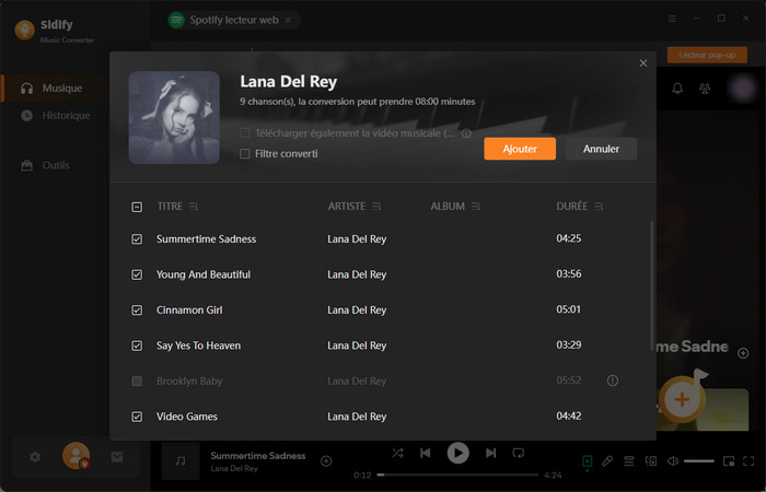 Importer Spotify Music