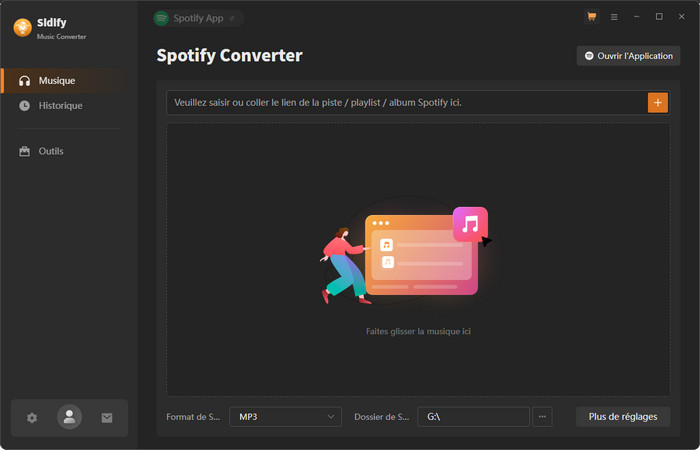 Interface principale de Spotify Music Converter pour Windows