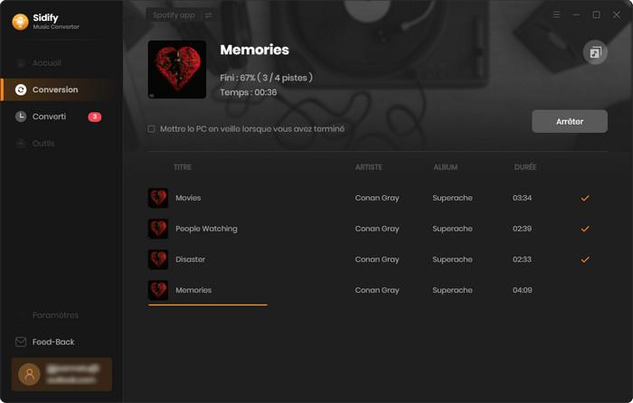 Convertissez de la musique Spotify