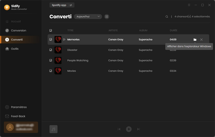 Téléchargez de la musique de Spotify sur PC
