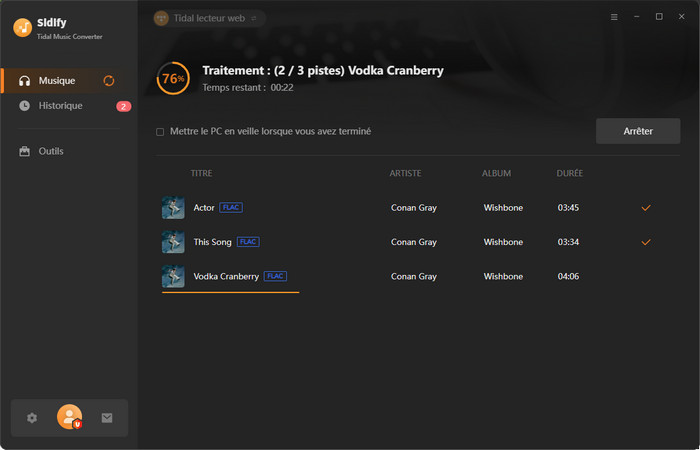 Convertir Tidal Music